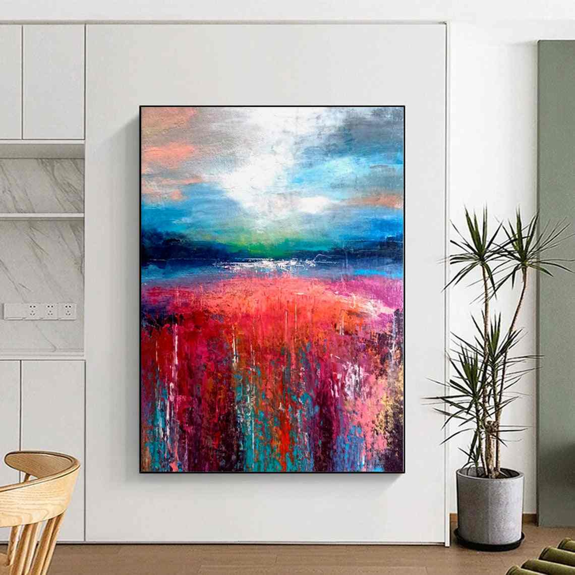 sunset field abstract acrylic design 7